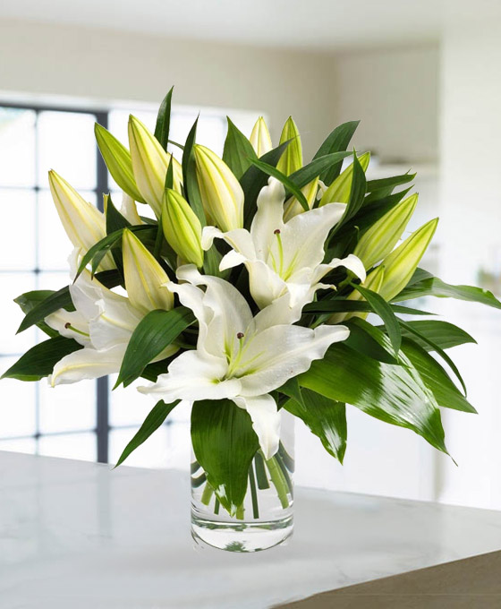 Ramo de flores finlandia Lilium Oriental Blanco